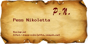 Pess Nikoletta névjegykártya